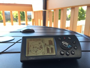 Garmin GPS-III on table