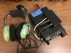 Aircraft headphone adapter mounted to ham radio