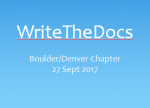 Presentation for WriteTheDocs-Boulder