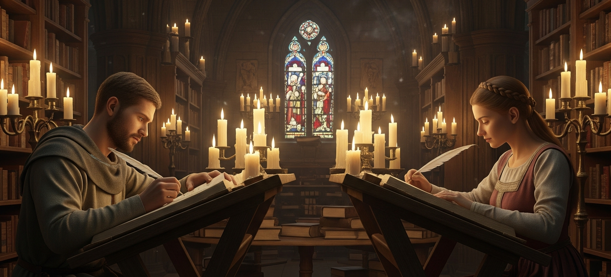 15th-century technical writers in library